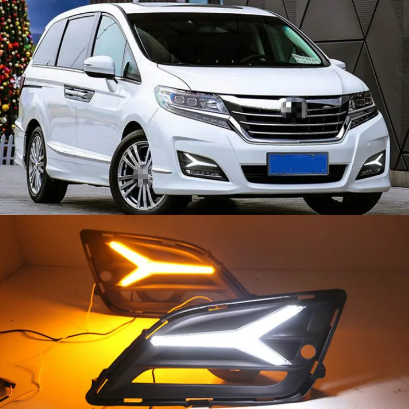 

1set LED DRL headlamp for elysion fog light car headlight For honda elysion 2016~2019 daytime Light car accessories