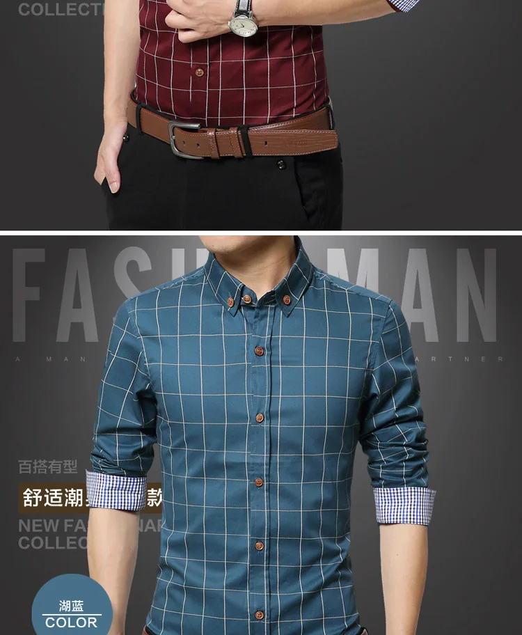 FFXZSJ брендовая Новая Осенняя мужская одежда Slim Fit Мужская рубашка с длинными рукавами мужская клетчатая хлопчатобумажная повседневная мужская рубашка Social Плюс Размер M-5XL