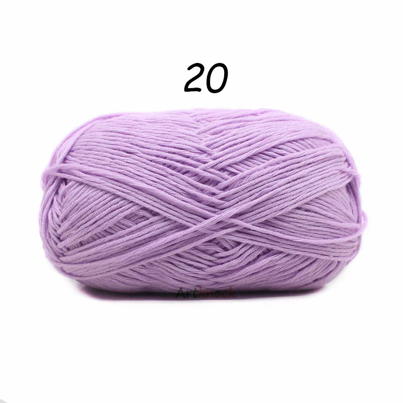20 1PC 50 г/шт. натуральный хлопок крючком, крученая пряжа; одежда с отделкой: "природный краситель пряжи для Вязание свитер 24 Цвета иглы № 2 - Цвет: 20 1PC