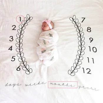 

Infant Baby Milestone Blanket Photo Photography Prop Blankets Backdrop Cloth Calendar Bebe Boy Girl Photo Accessories 100x100cm