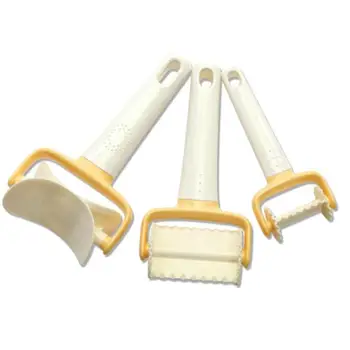 

3PCS Fondant Cake Bakery Tools Rolling Biscuit Ravioli Cutter Plastic Icing Spatula Cookie Round Rolling Biscuit Cutting