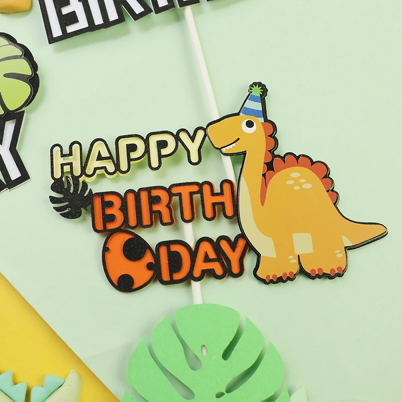 Lissielou Eco Friendly Numéro deux Dinosaure FUN CAKE TOPPER 3 mm en bois de bouleau