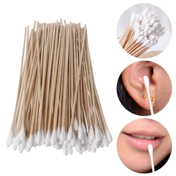 

100Pcs/Set 6'' Cotton Swabs Wood Handle Applicator Q-tip For Wound Care Crafts