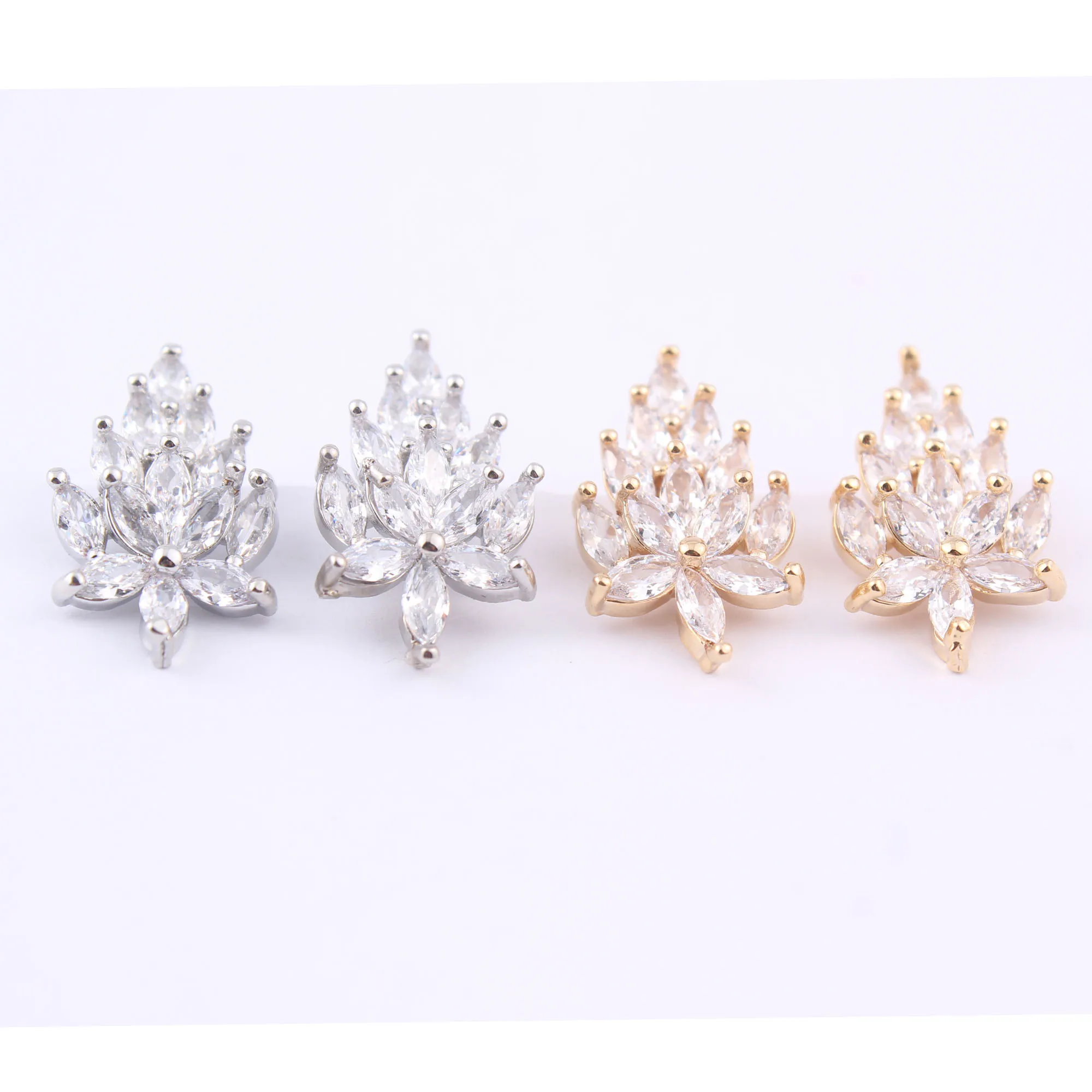 AAA CZ Leaf Shape Clip on Earrings Not Pierced For Women Girls Luxury Fashion Bridal Wedding Ear Cuff Earrings Good Gift