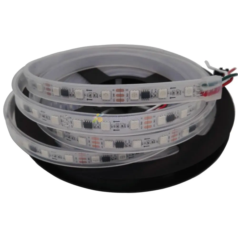 5m WS2811 Pixels Led strip 5050 SMD RGB Cool White Warm White Addressable Strip leds/m 1 control 3 Leds DC12V -