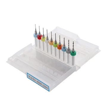 

10pc 0.5-1.4MM Micro Mini Twist PCB Drill Bits Set CNC Print Circuit Board Tungsten Carbide Engraving Tool for Electricalworking