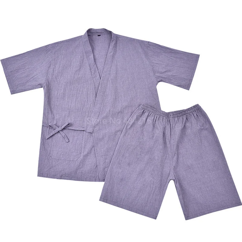 Японский стиль, юката для взрослых, одежда для пар, женское кимоно, хлопок, короткий v-образный вырез, для мужчин, Jinbei, пижама, комплект одежды для сна