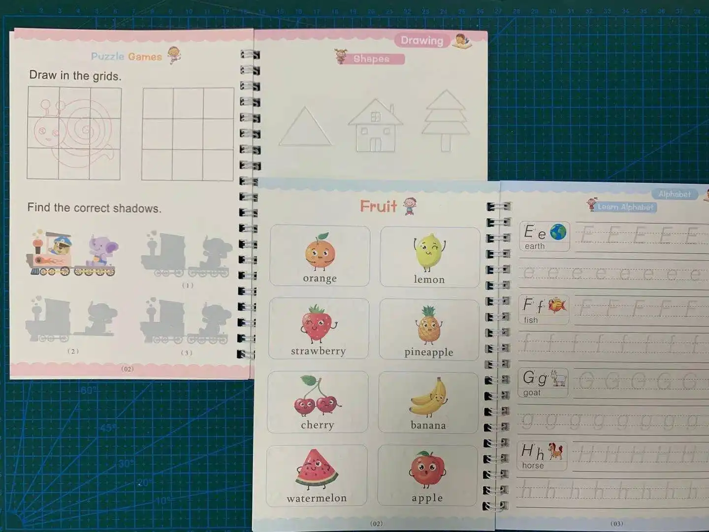 4本 セット子供の魔法の本再利用可能な3d書道コピーブックアルファベット 描画 番号 数学子供手書き練習帳 Null Aliexpress