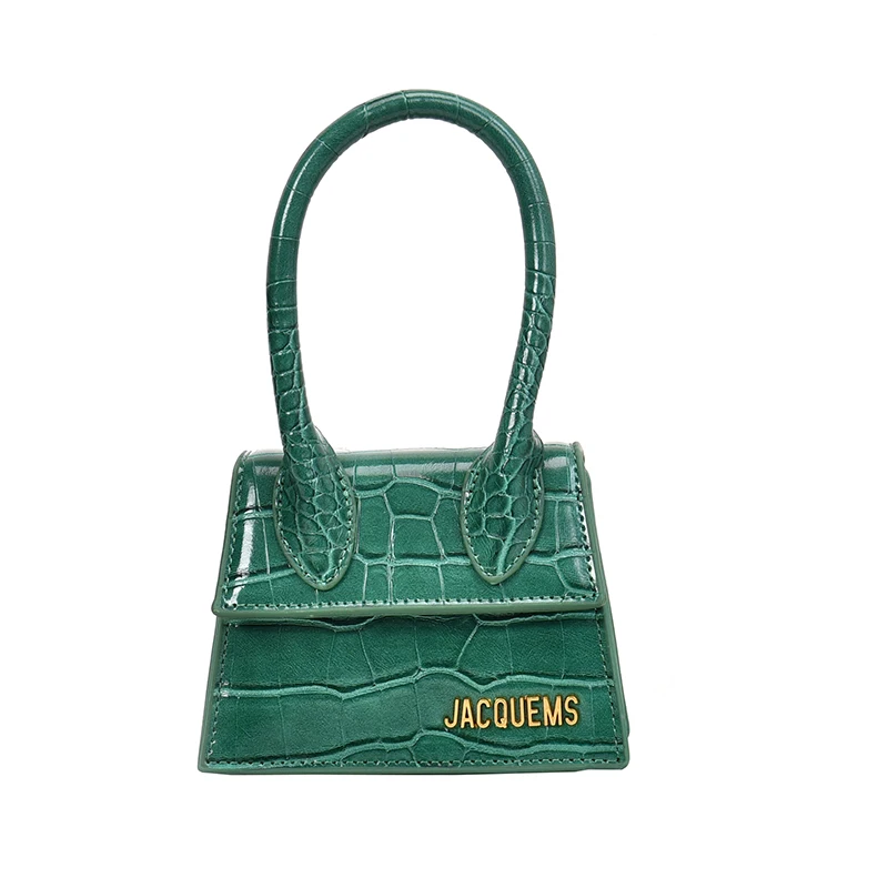 Jacquemus, дизайнерские сумки, известный бренд, кожа, Кроко, женские сумки через плечо,, Роскошные, Аллигатор, дамская сумка, маленькая сумка - Цвет: Green
