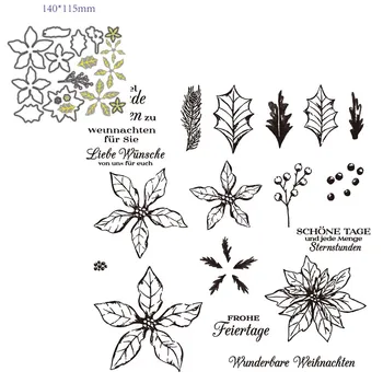 

German word 2020 3D New flower Metal Cutting Dies and Scrapbooking For Paper Making Birthday Embossing Card Craft Stamps Set