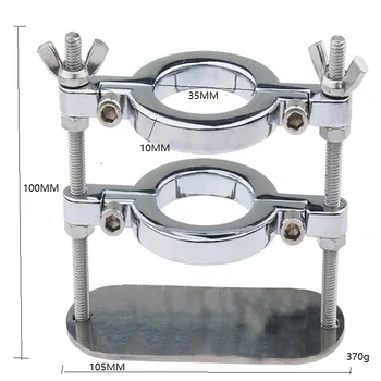 New Trend Metal Rings Sex Toys For Men Masturbators Device Two Ring With Spike Ball Crusher Penis Scrotum Urethral Enlargment 6