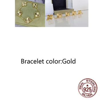 

S925 sterling silver bracelet simple personality fashion style hypoallergenic 5 flower four-leaf clover shape to give girlfriend