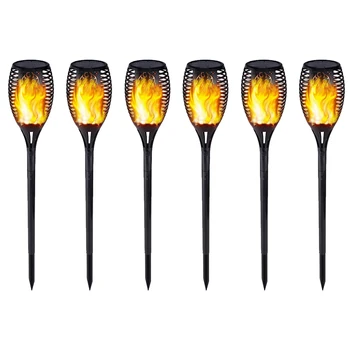 

2/6pcs Outdoor Garden Solar Flame Light Waterproof LED Torch Lamp Flickering Flame Solar Lights Courtyard Garden Decoration