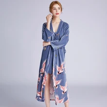 Бархатный халат, длинные женские пижамы, платье для сна, женский халат, пеньюар, сексуальная женская ночная рубашка