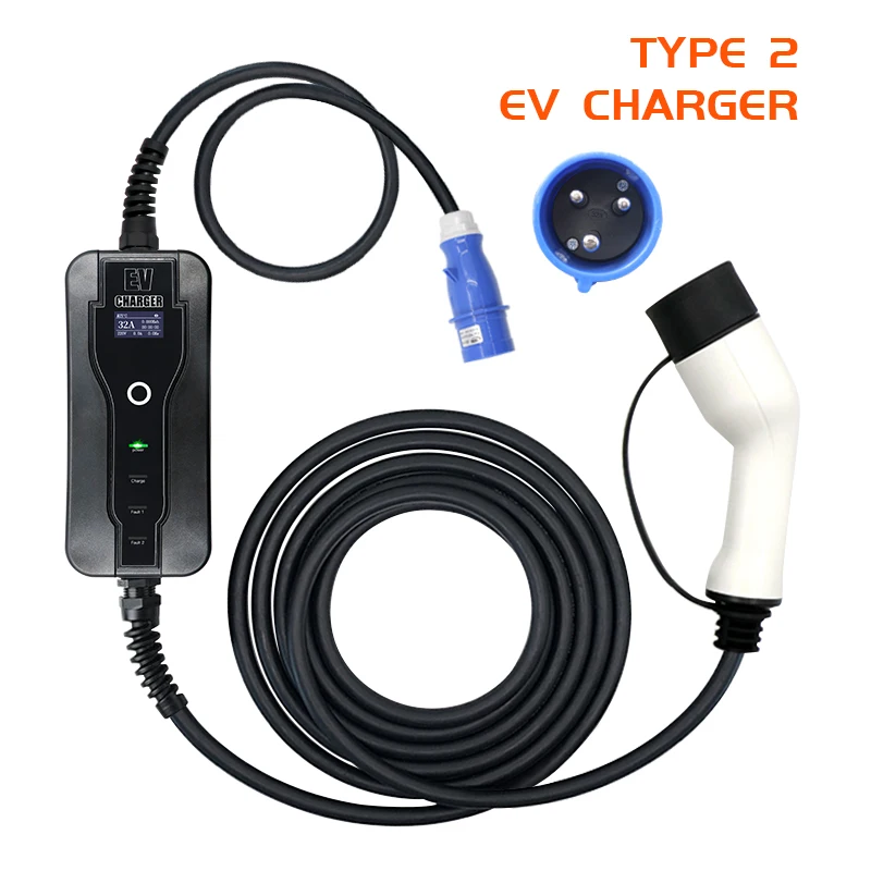 32A Регулируемый IEC62196 Тип 2 EVSE домашний портативный EV зарядный бокс 5 м кабель | BMW