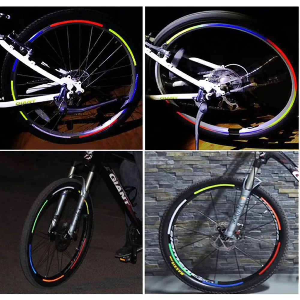 

2019 Fluorescent MTB Bike Bicycle Motorcycle Wheel Tire Tyre Reflective Stickers Decal Tape Safety Silver For Bike Fashion New
