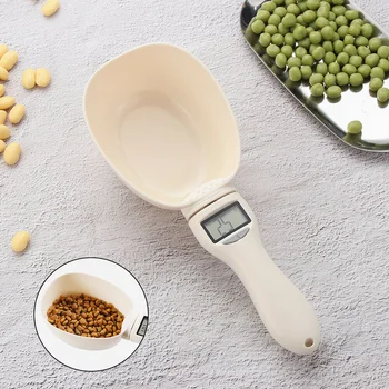 

800g /250ml Food Scale Cup for Pet Dog Cat Feeding Bowl Kitchen Scale Spoon Measuring Scoop Cup Portable with LED Display