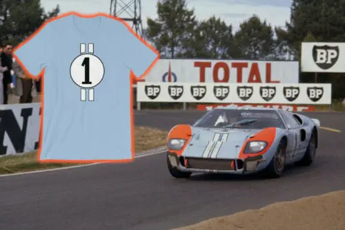 Ken Miles Denny Hulme 1966 24 часа Le Mans Shelby американская рубашка