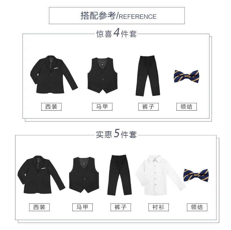 Suit Piano Costume Men's CHILDREN'S Business Suit Flower Boys/Flower Girls Prince Formal Dress Korean-style Boy Children