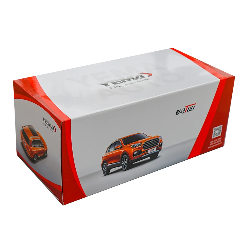 Литой под давлением Yemaauto T80 SUV модель 1:18 Масштаб белый/оранжевый+ маленький подарок
