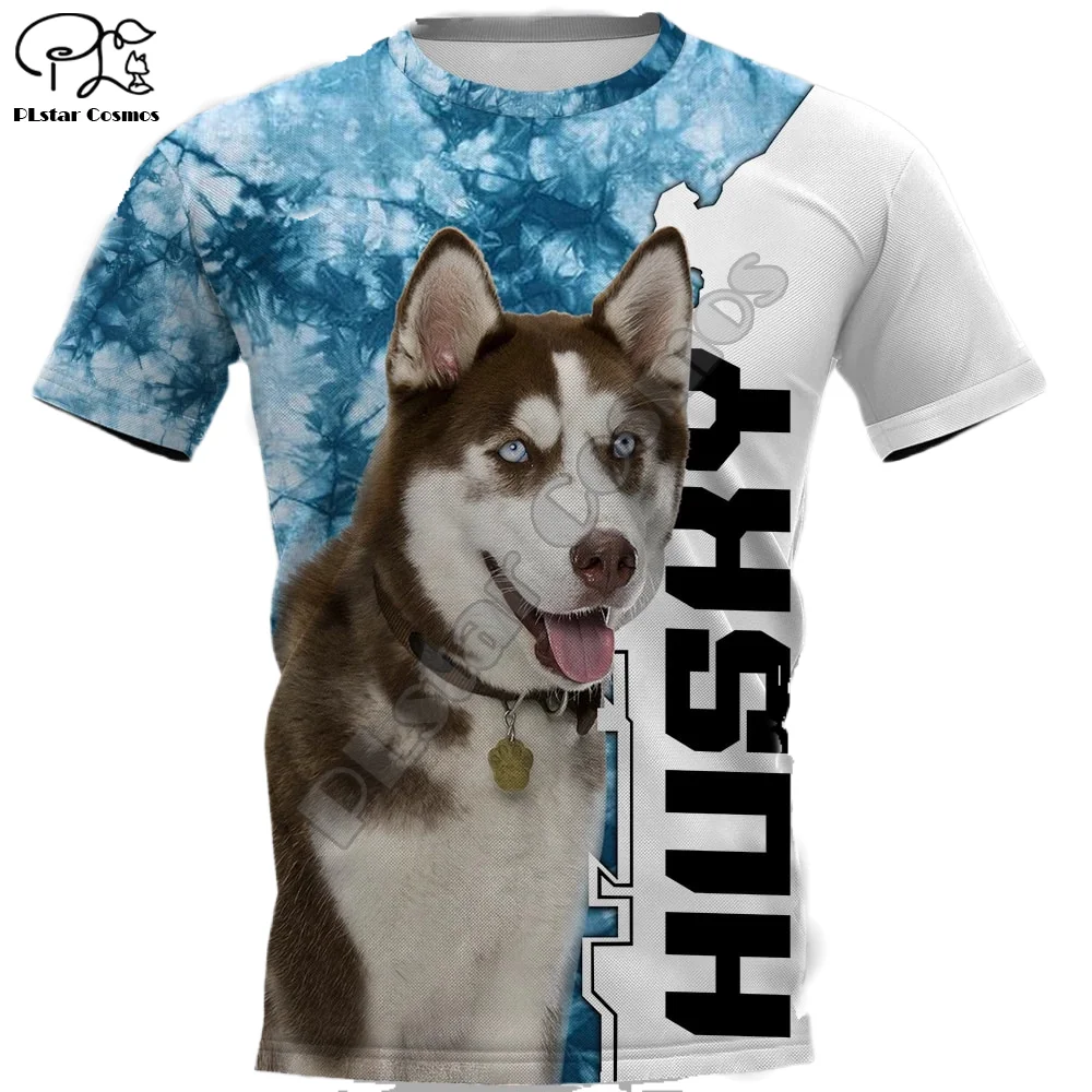 Mens women Siberian Husky 3d t shirt Summer Sled Dogs Print tshirts tees casual short sleeve tops quick dry harajuku tee | Мужская