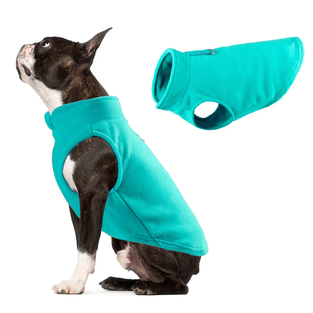 thumbnail image 1 of Ropa de invierno para perros, chaleco polar suave para mascotas con anilla para correa, abrigo para bulldog francés, disfraces de pug, chaqueta para perros pequeños y medianos, ropa para mascotas, 1 of 5