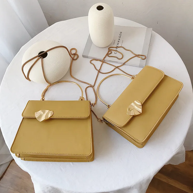 

Summer PU Leather Bag Women's 2019 New Style Korean-style Versatile Shoulder Bag Chain Shoulder Bag Fashion Hand Square Sling Ba