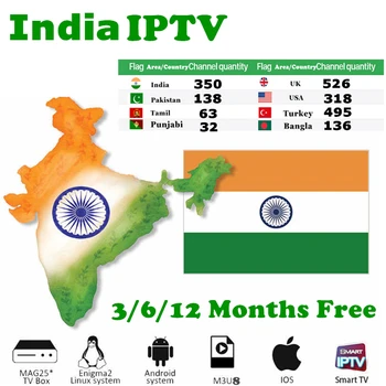 

Best India IPTV for Android TV Box M3U Smart tv 10000+ live TV Turkey Pakistan Tamil Punjabi Indian IPTV Subscription