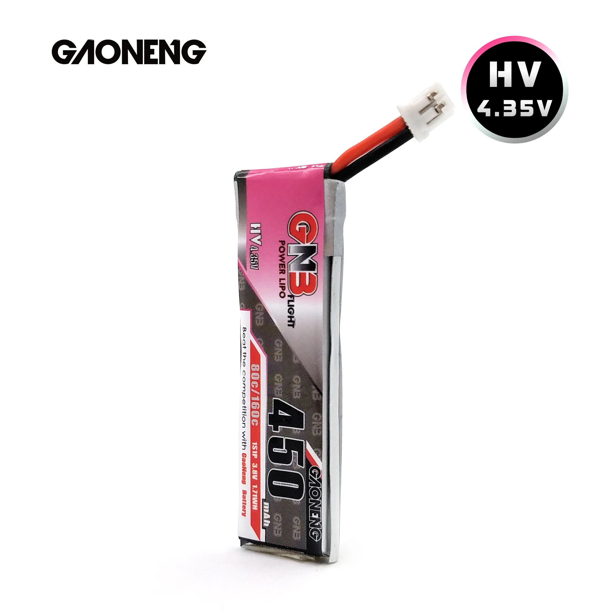 5 шт./лот 1S LiPo батарея Gaoneng GNB 450mAh 80/160C 4,35 V с PH2.0 белая вилка Battey