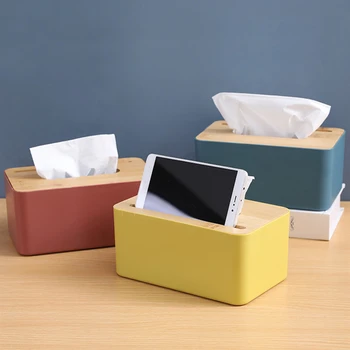 

Nordic Style Desktop Wood Cover Tissue Storage Box Modern Multifunctional Papers Dispenser Holder Box Home Decoration Container
