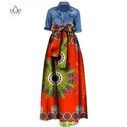 Летняя женская длинная юбка макси для женщин Африканский Дашики для женщин Базен riche халат longue femme плюс размеры юбка натуральный wy1036