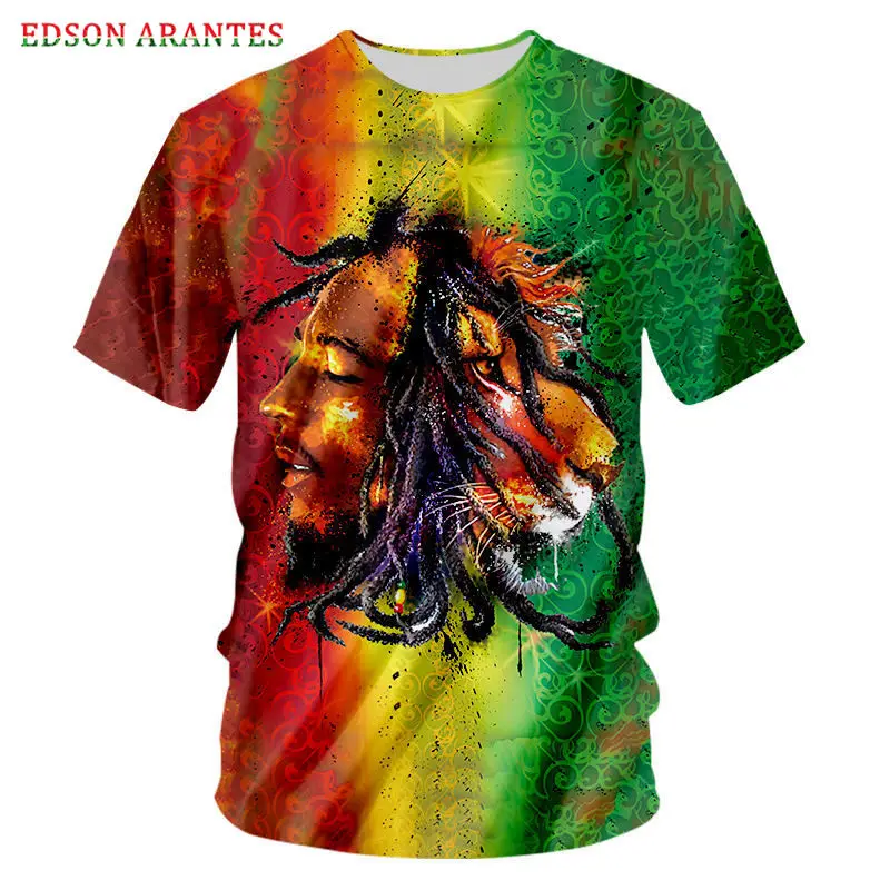 Bob Marley Lion футболка 3d принт для мужчин и женщин Винтажная на заказ модная