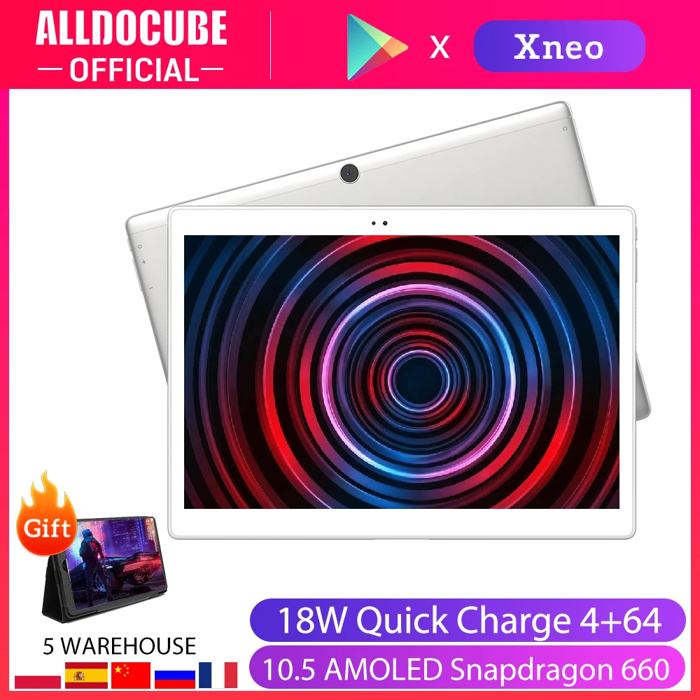 ALLDOCUBE-Tableta X NEO 4G de 10,5 pulgadas, tablet PC con Android 9.0, LTE, 2.5K, 2560x1600, pantalla Super AMOLED, ultrafino, 4GB de RAM, 64GB de ROM, SIM dual
