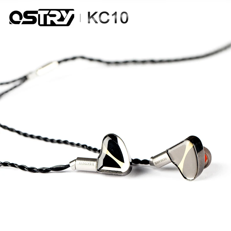 OSTRY KC10 Hi Fi аудио двойные динамические (10 мм + 7 мм) наушники мониторы IEM с 2