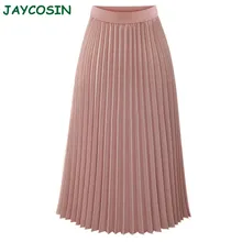 JAYCOSIN одежда женская плотная плиссированная юбка женская модная элегантная приталенная юбка миди осень зима Faldas Mujer Moda 1101