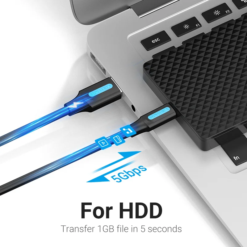 Vention 3A USB 유형 C 케이블 삼성 Galaxy S10 S9 용 고속 USB 3.0 충전 케이블 Huawei P30 20 Pro USB C 데이터 충전 케이블