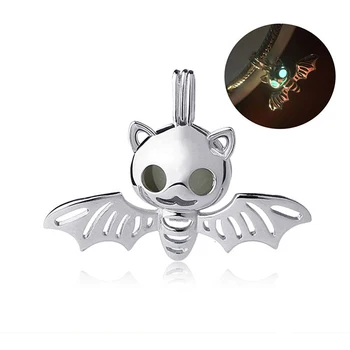 

SG 925 sterling silver Halloween glow in the dark bat beads charms for women fit original pandora bracelets jewelry making