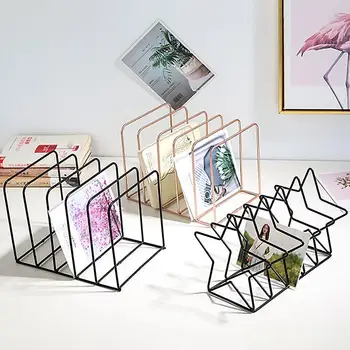 

Multi Layer Book Stand Holder Geometric Iron Book Support Bookends Book Shelf Desk Organizer Book Holder School Office Supplies
