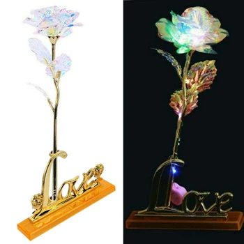 

Fairy Rose 24K Gold Plated Rose Artificial Rose Flowers Romantic for Girl Valentine's Day Gift Wedding Party Home Decor