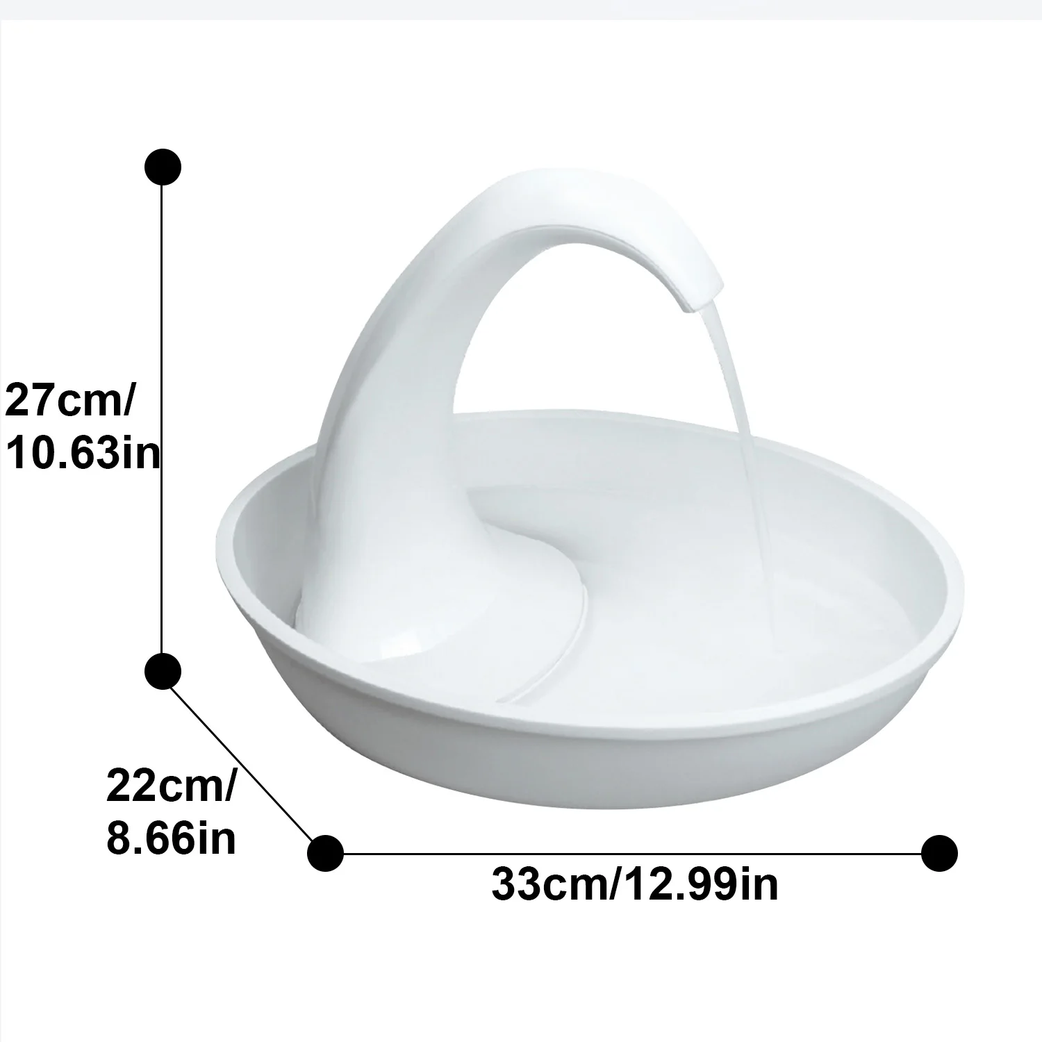 Behogar Pet Drinking Fountain Electric Automatic Circulating Water Dispenser Feeder for Cats Dogs 2.36L/79.81OZ Capacity CN Plug