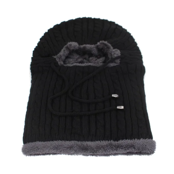 Skullies Beanies женские зимние трикотажные изделия Beanie женский зимний шарф шапки для женщин Gorro шотландская шапочка с защитой зимняя шапка - Цвет: black