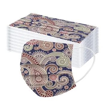 

50pc Breathable Mask For Face Adult Flower Digital Printing Three Layer Protective Breathable Face Mask Mondkapjes Mascarillas