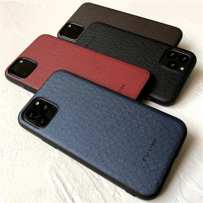  wlzcyhbd Ostrich Grain Genuine Leather Phone Cases For iPhone 11 Pro Max X Xr Xs Max 7 8 Plus Vogue
