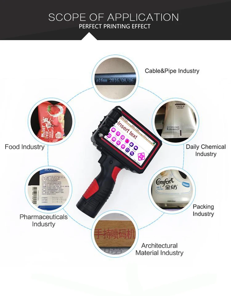 Portable Expiry Date Batch Code Handheld screen Inkjet Printer/Code Printing Machine