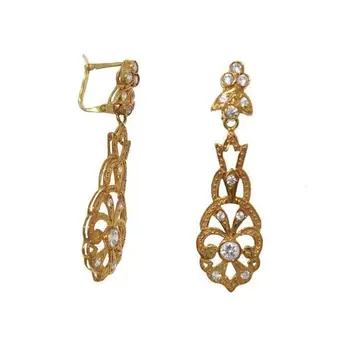 

Long earrings style epoca in 18 k Yellow Gold