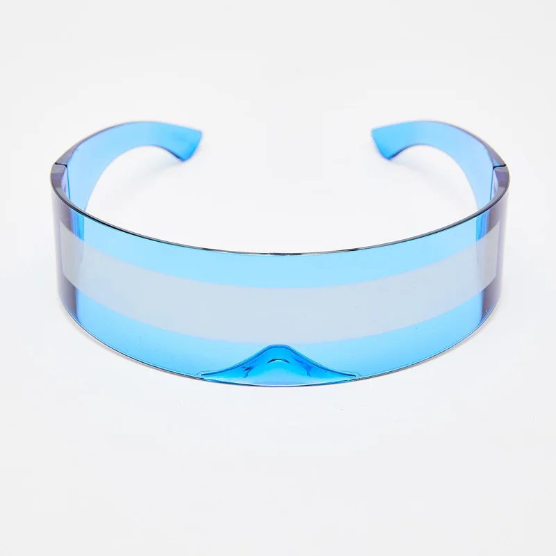 Модные женские солнцезащитные очки без оправы, мужские, роскошные брендовые фиолетовые, синие, красные, прозрачные линзы, маска, очки, винтажные маленькие очки - Цвет линз: 3 Blue