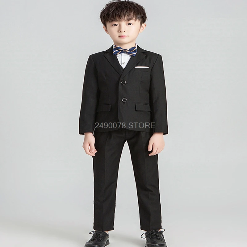 jacket vest pants F Anzug/торжественный костюм с цветочным узором для мальчиков детское платье на свадьбу, день рождения, вечеринку, Блейзер, жилет, брюки 3 предмета, детский смокинг, костюм для выступлений на выпускной, N40 - Цвет: jacket vest pants F