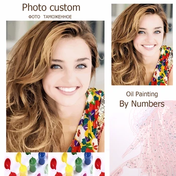 

HUACAN Painting By Numbers Photo Custom Pictures Drawing Canvas Coloring Family Portrait Home Decoration DIY Gift