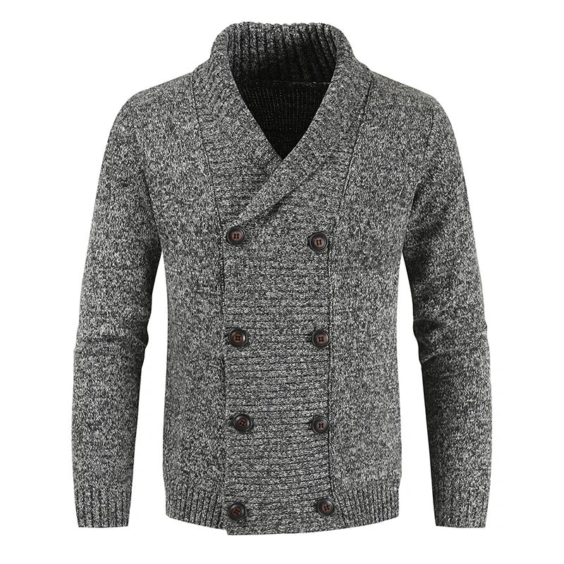 CYSINCOS осенний зимний теплый толстый мужской свитер модный Повседневный Молодежный двубортный Повседневный свитер большого размера трикотаж