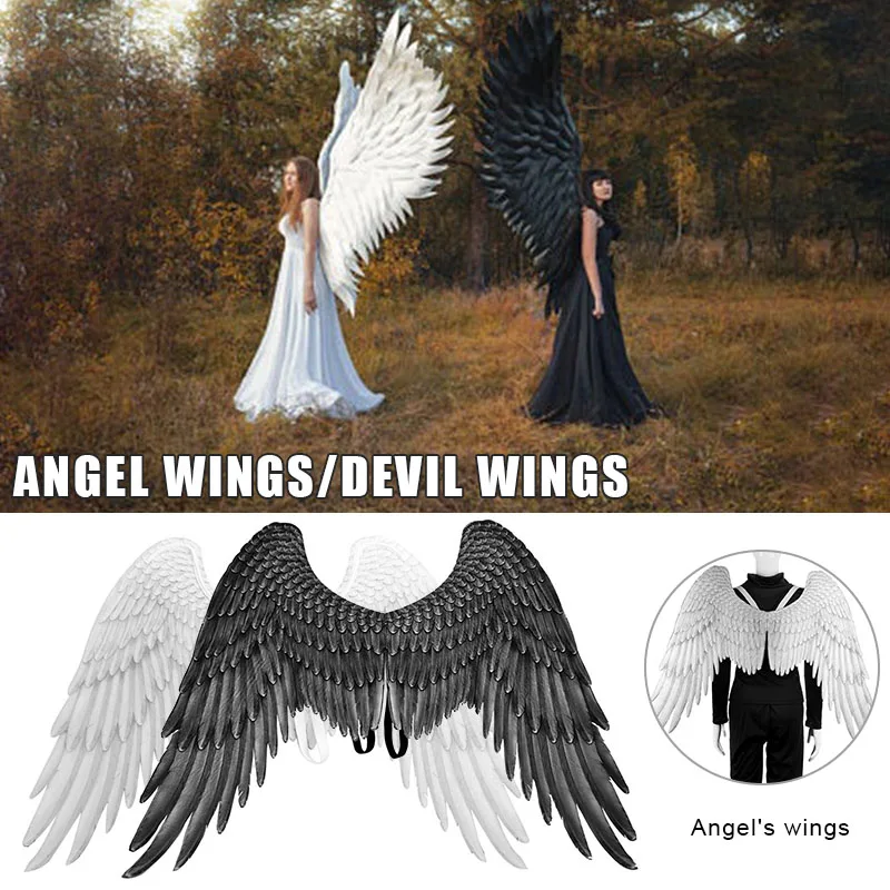 

Halloween 3D Angel Devil Big Wing Mardi Gras Carnival Party Performance Cosplay Wings Prop Non-Woven Fabric Wings for Adults